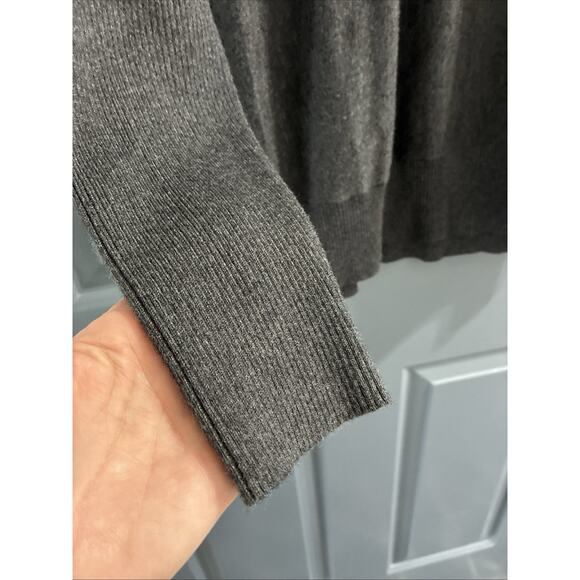 Michael Kors Women's Sweater Zipper Sleeves Gray Size L Pullover Turtleneck - Picture 2 of 9